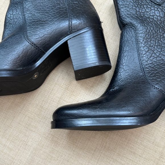 Vince Camuto Zeldina Black Leather Heeled Boots - Picture 13 of 16